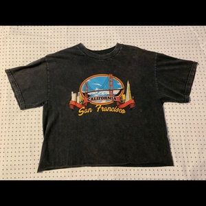 brandy melville dark gray cropped t shirt